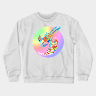 trans bee in ecopop floral tropical zentangle beast Crewneck Sweatshirt